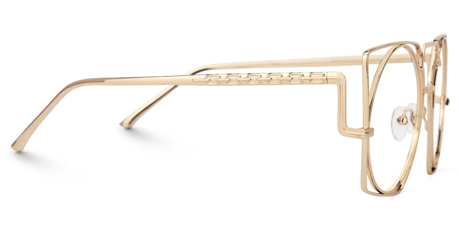 Ybarra Geometric Gold Glasses | Zeelool Glasses2