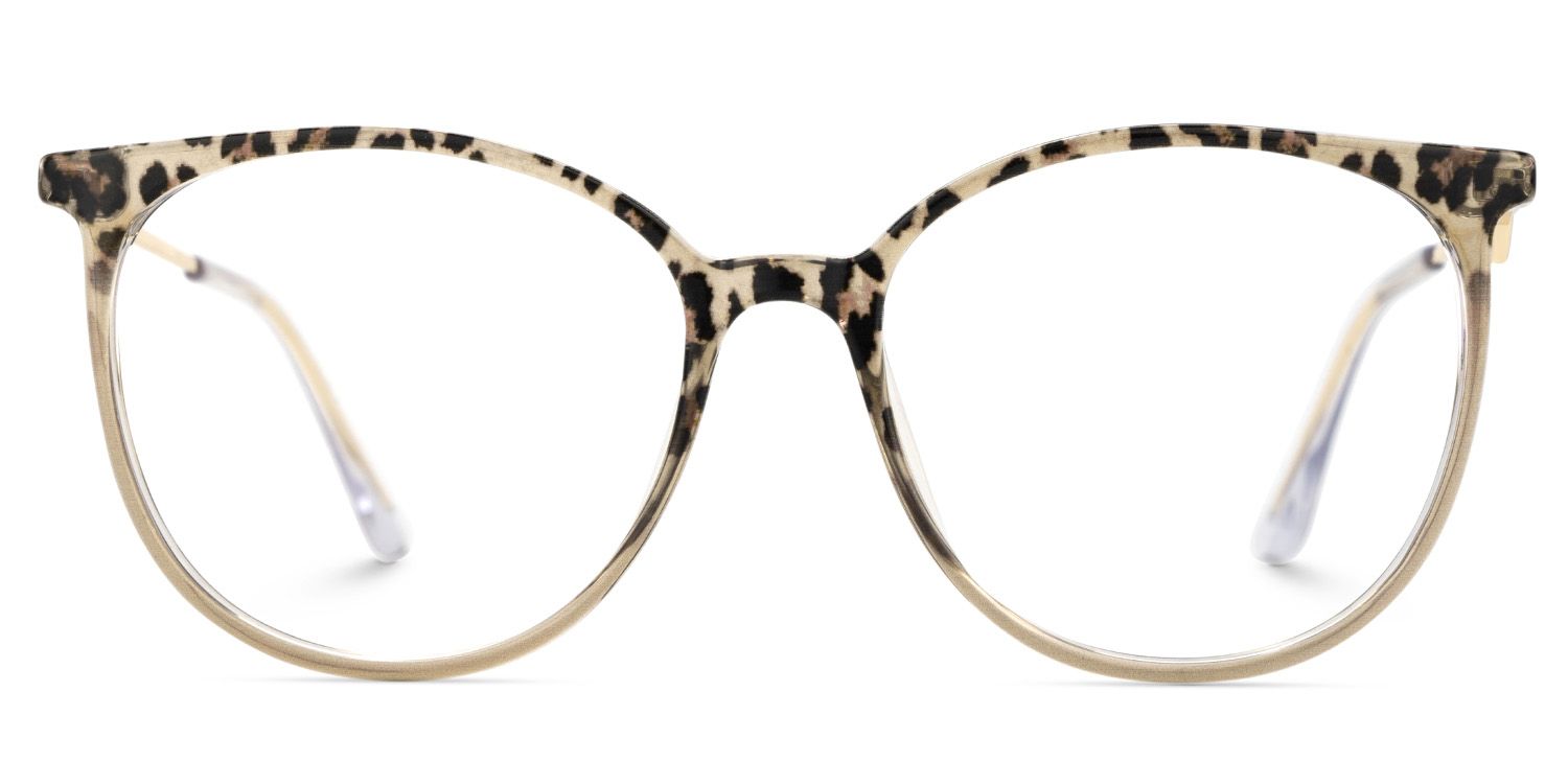 Round Brown Transparent Glasses Chanty in Thin Frame Style | Zeelool0
