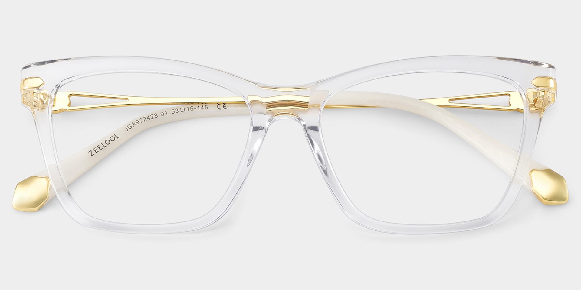 Cat eye Crystal Eyeglasses- Amelia Mixed Frame Glasses5