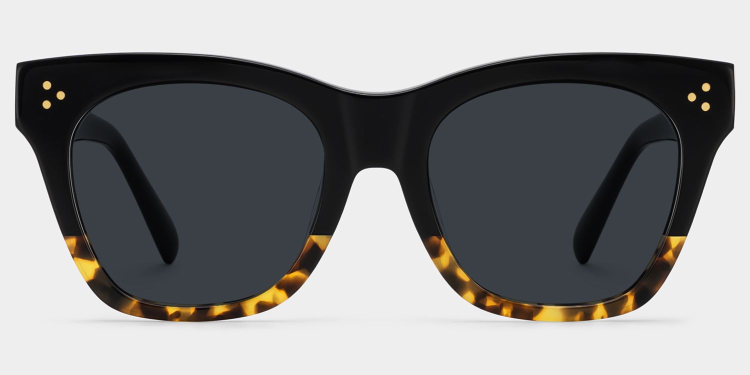 Tandy Rectangle Sunglasses with Tortoise Frames0