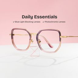 Levi Grey Pink Geometric Glasses0