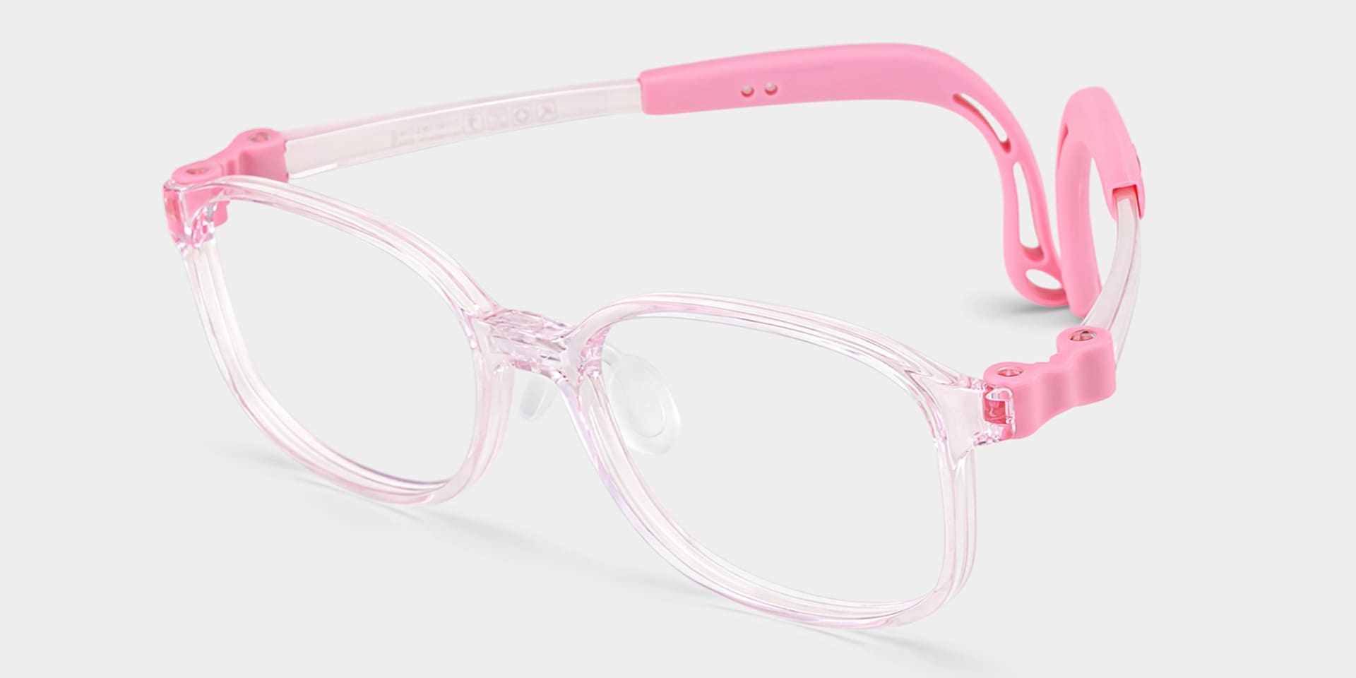 Casey Rectangle Crystal Pink Frame Eyeglasses for Pre-tweens1