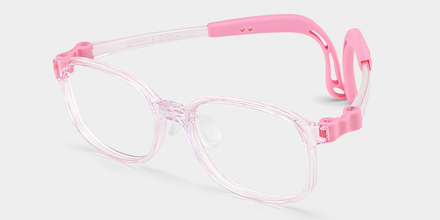 Casey Rectangle Crystal Pink Glasses