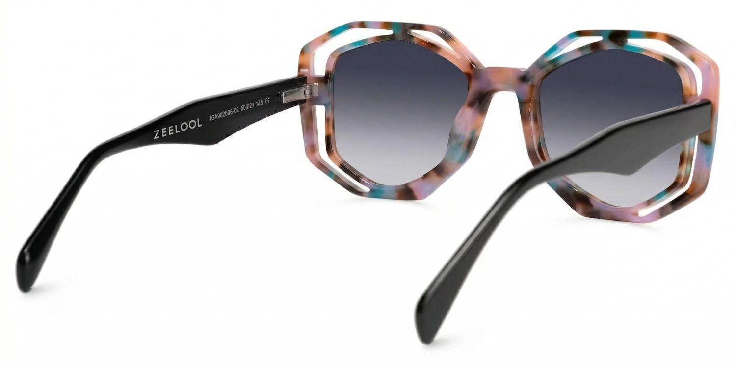 Bobbie Geometric Pink-Tortoise Frame Sunglasses Online Sale | ZEELOOL