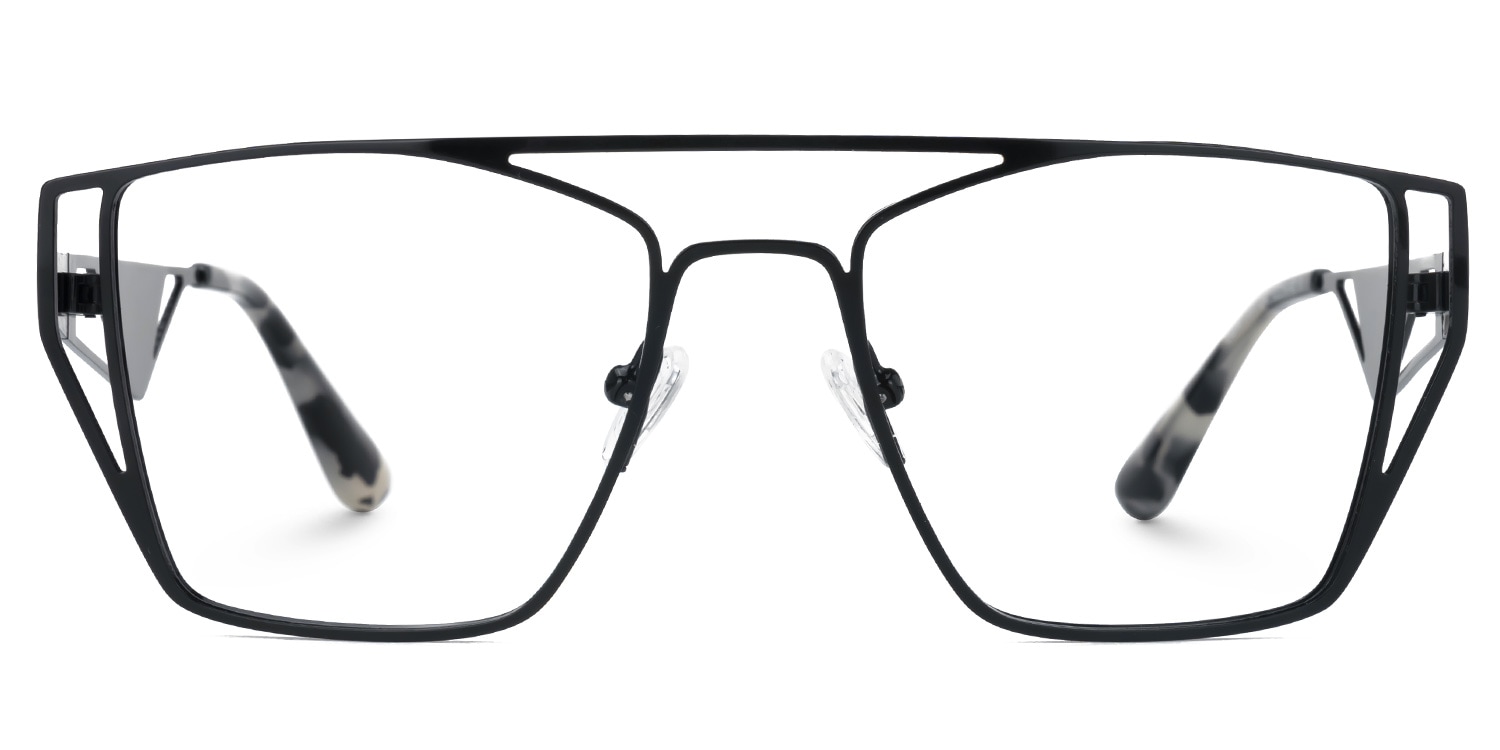 Abegayle Designer Eyeglasses in Geometric Black Frame0