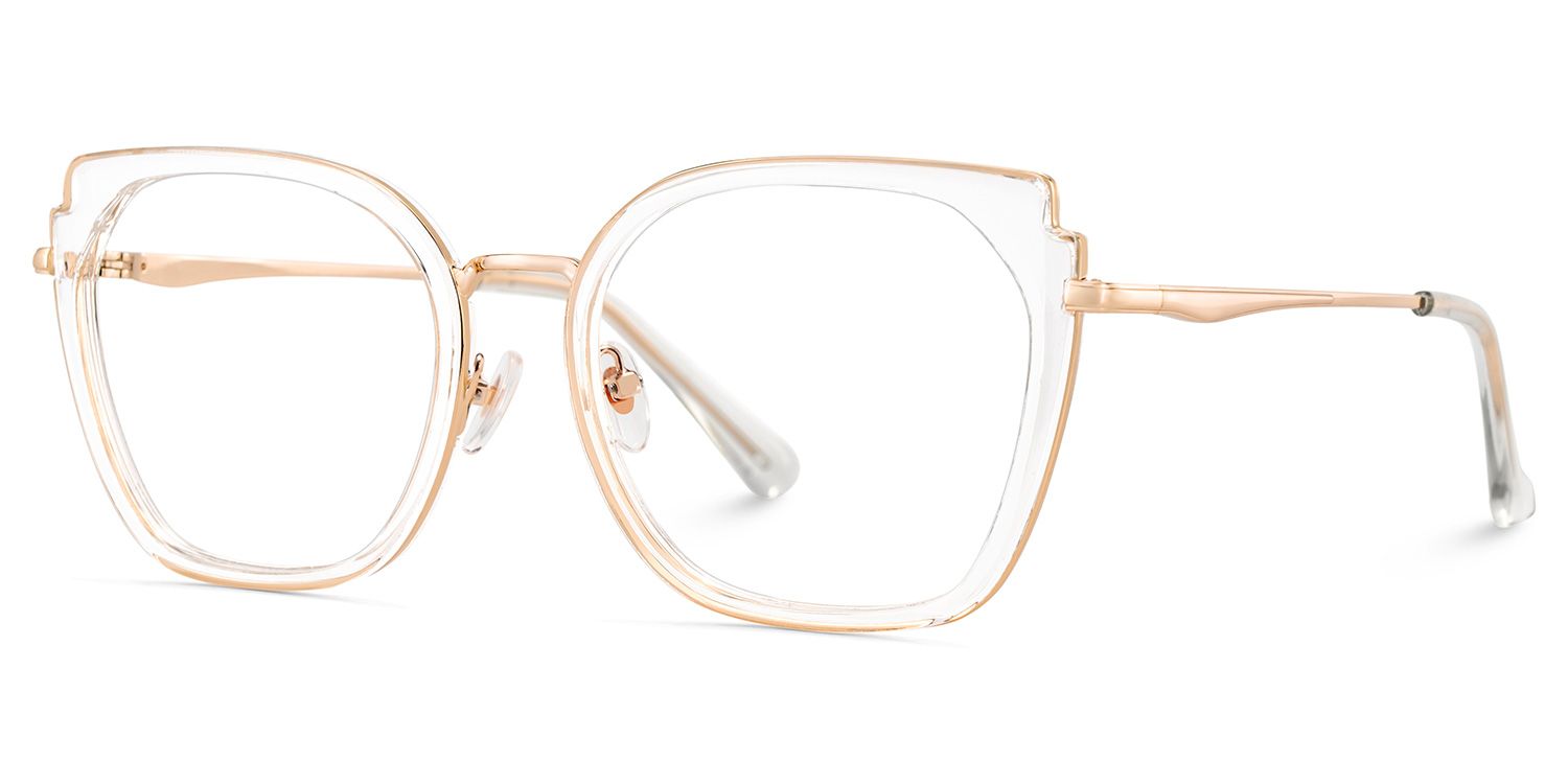 Clear Metal Frame Glasses With Wide Size For Women2