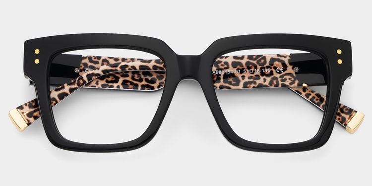 Caius Square Black Glasses