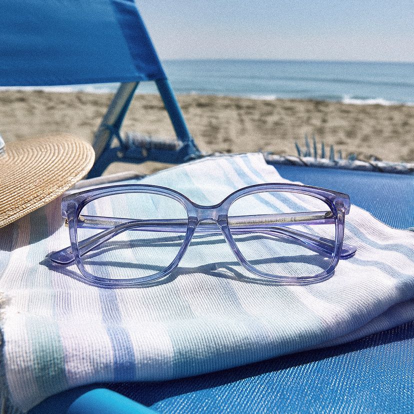 Caroline Blue Square Glasses