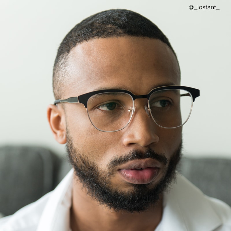 Wren Browline Black-Gold Glasses