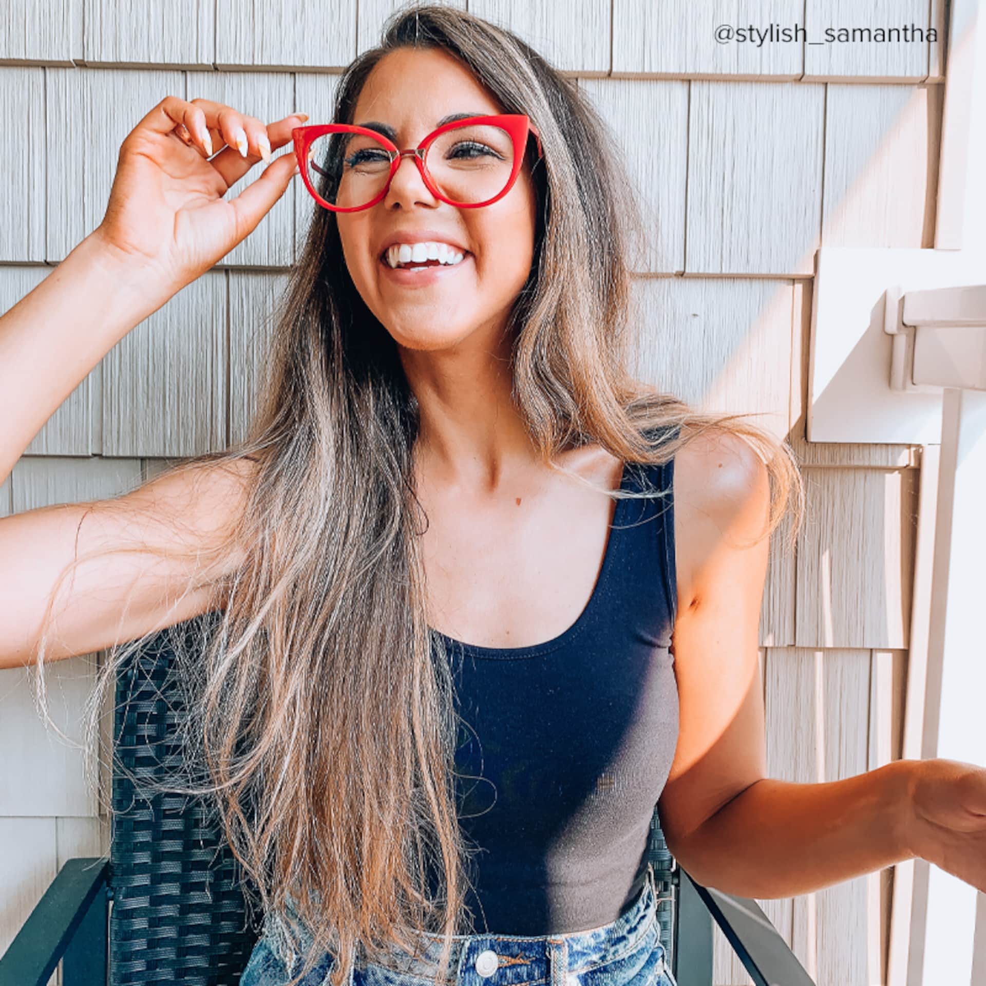 Jacqueline Cat Eye Red Glasses | Zeelool Glasses7