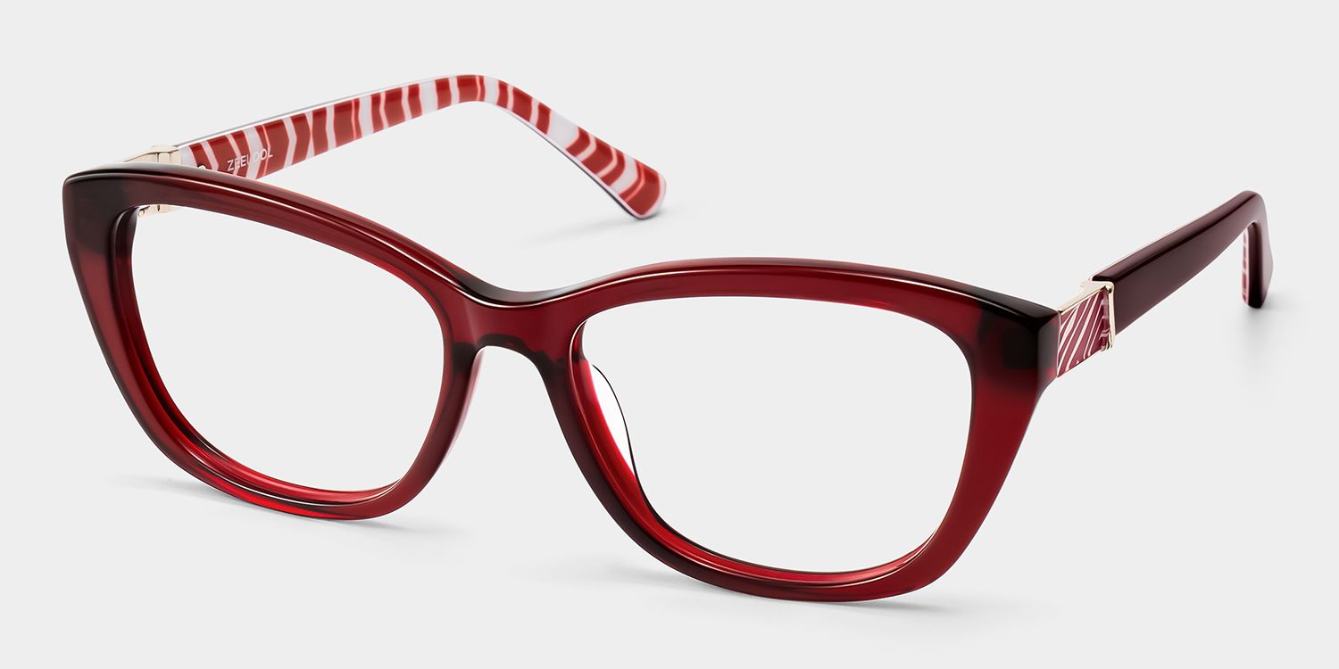 Brielle Red Cat-Eye Glasses | ZEELOOL3