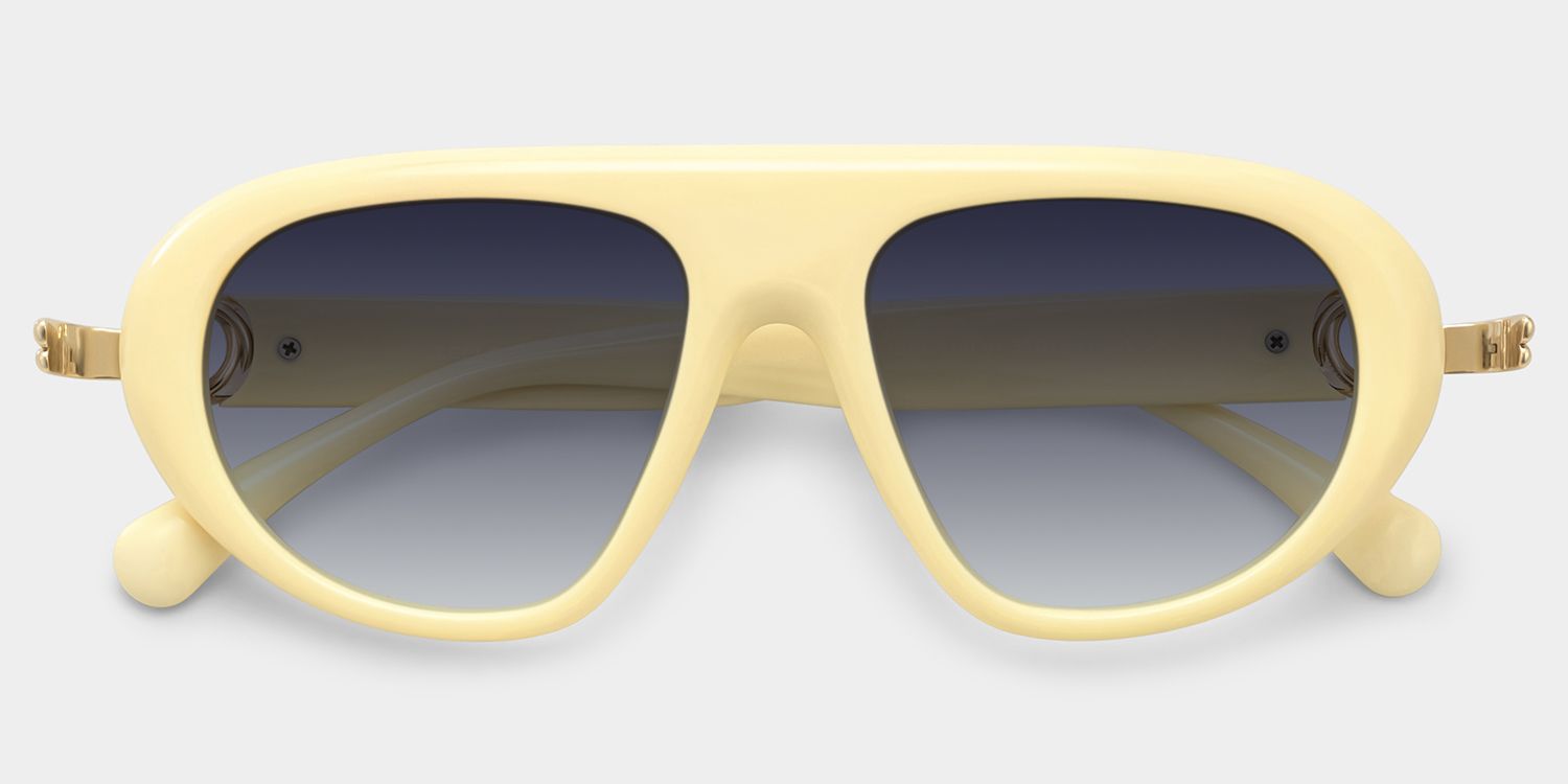 Aveline White Thin Aviator Full-Rim Glasses for Women | ZEELOOL1