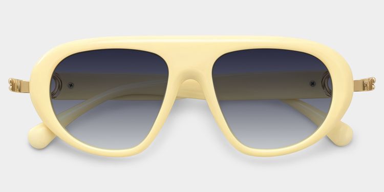 Aveline Creamy White Aviator Sunglasses