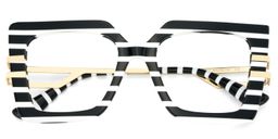 Poutine Black White Square Glasses1