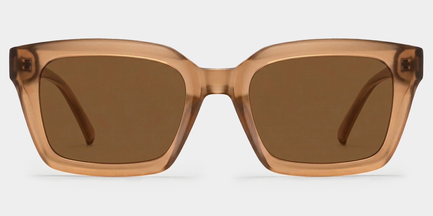 Marley Transparent Beige Rectangle Glasses for Ladies | ZEELOOL0