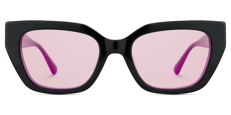 Flare Rectangle Black Sunglasses