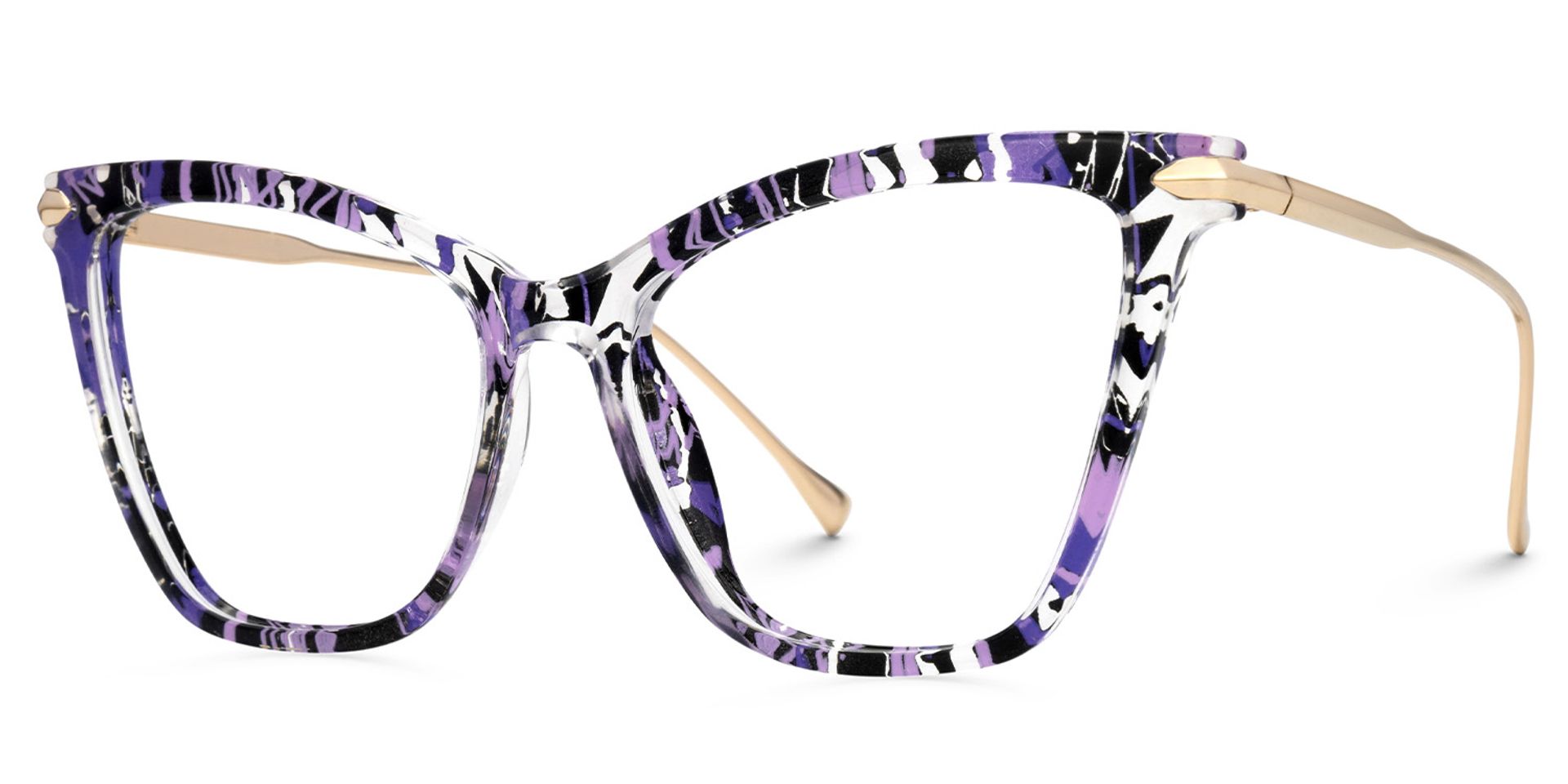 Hilary Purple Striped Eyeglass Frames for Women1