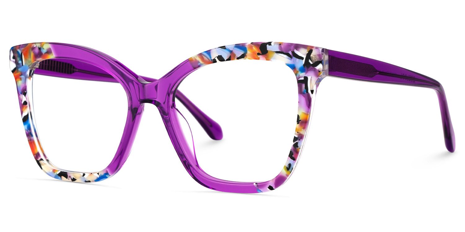 Chase Acetate Purple Frame Glasses with Butterfly Shape | Zeelool3