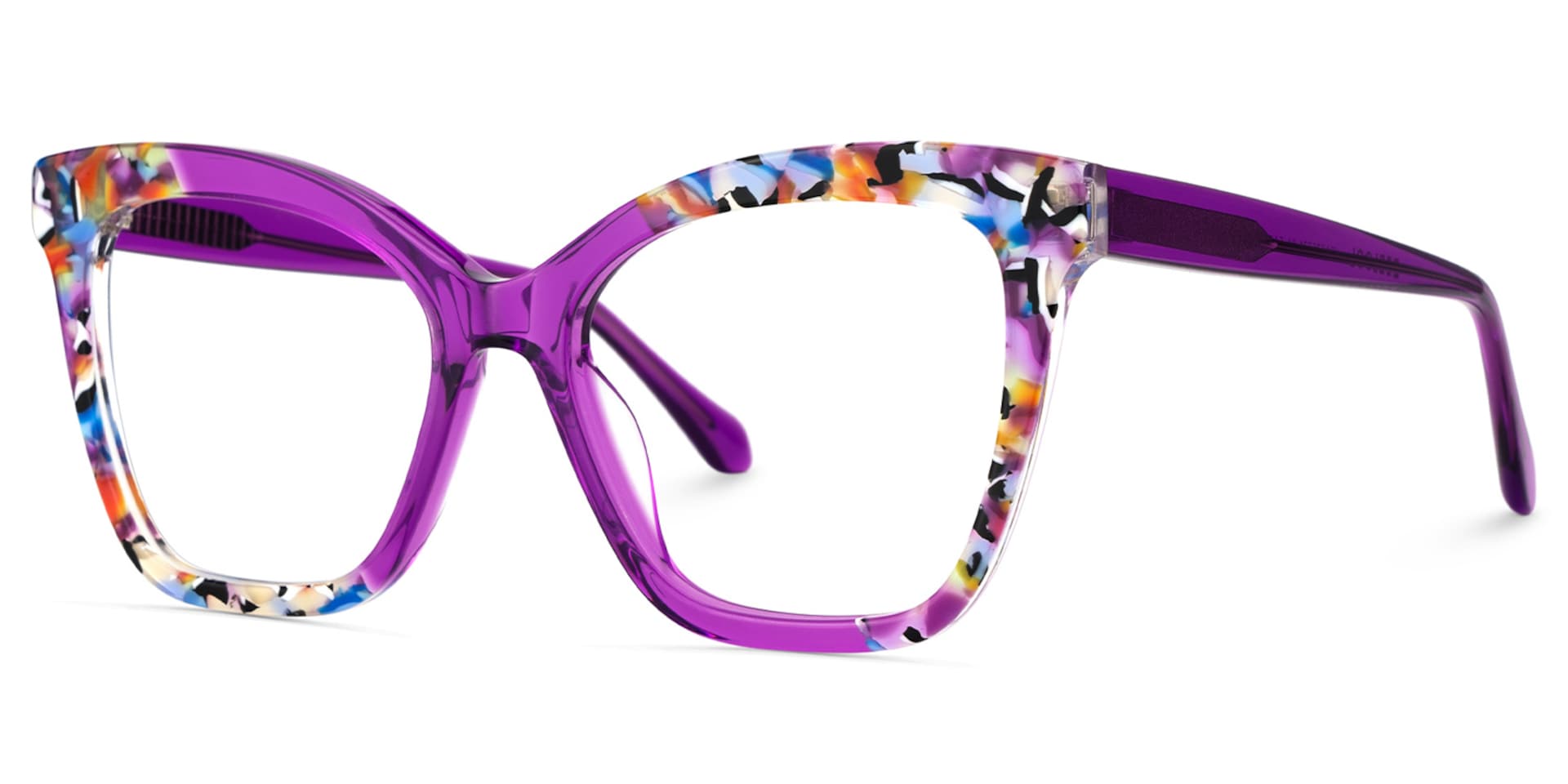 Chase Acetate Purple Frame Glasses with Butterfly Shape | Zeelool3