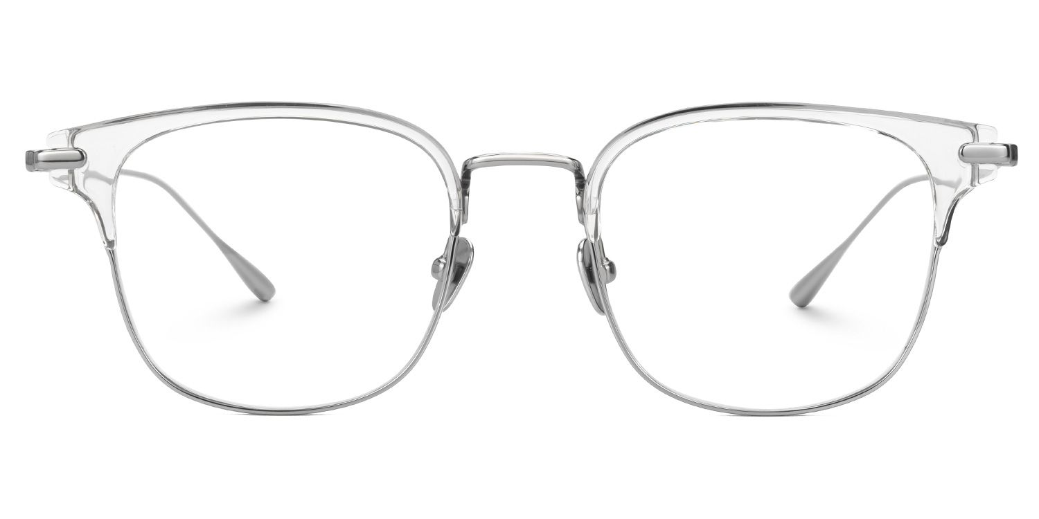 Mecca Clear Eyeglasses with Browline Shape | Zeelool Optical0