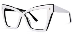 Midgett Cateye White Glasses1