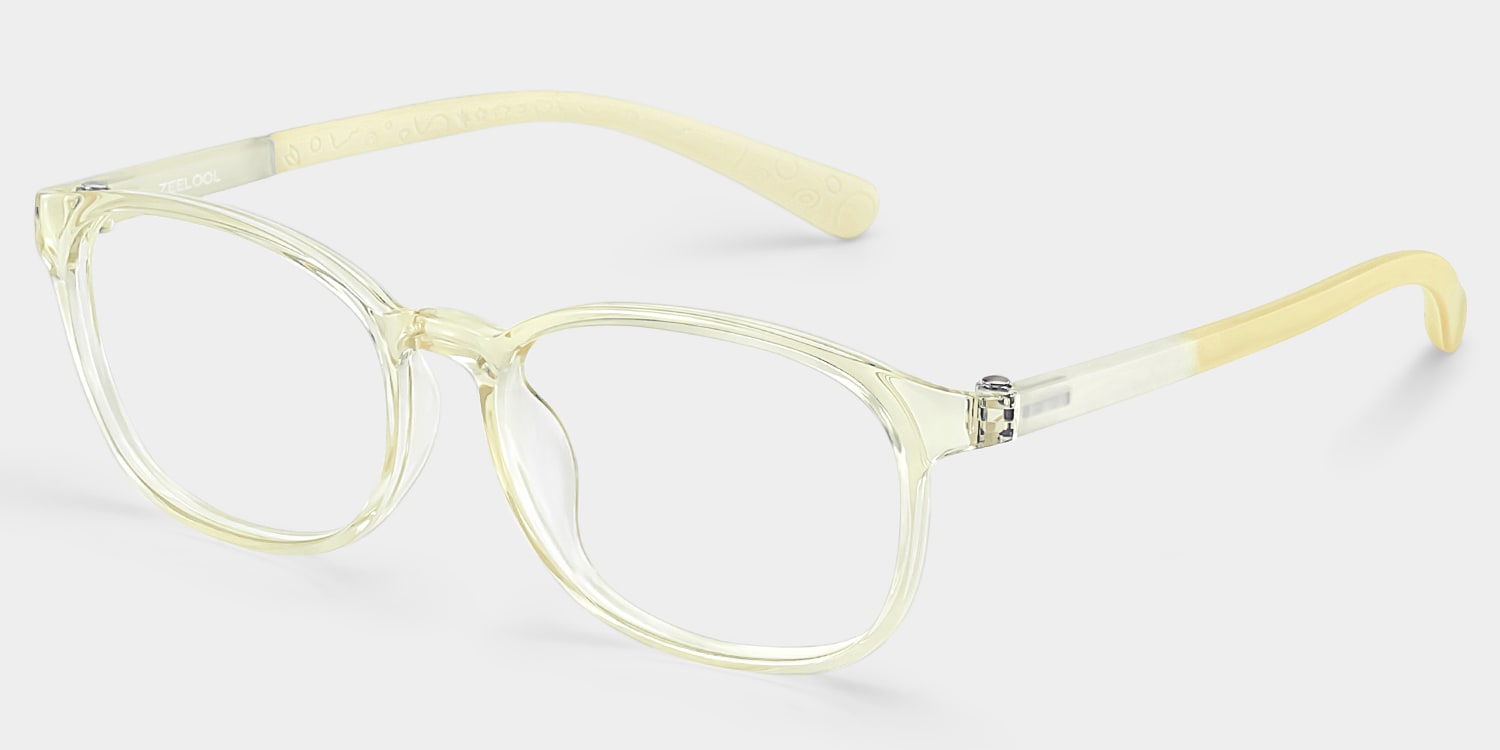 Kids Rectangle Clear Yellow Amaker Frame Glasses | Zeelool