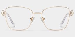 Ellie Light Gold Rectangle Glasses1