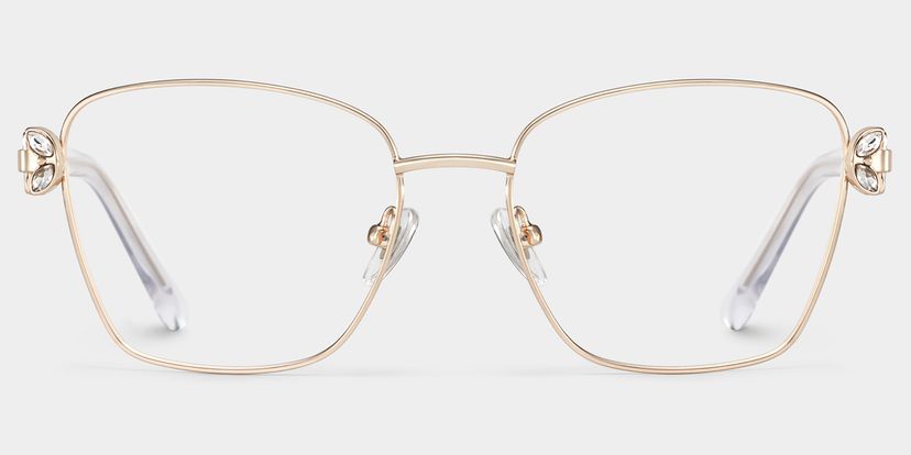 Ellie Rectangle Light Gold Glasses