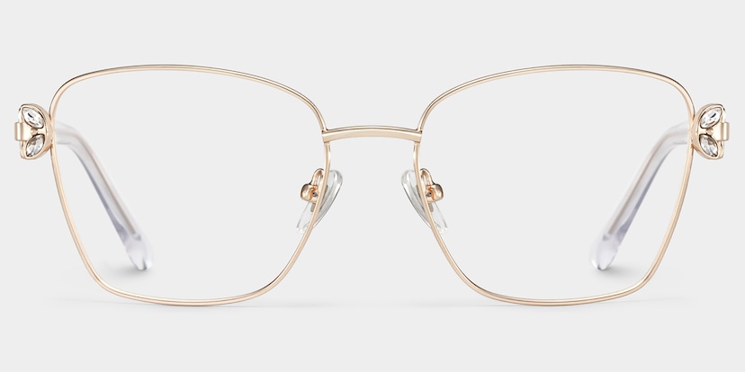 Ellie Rectangle Light Gold Glasses