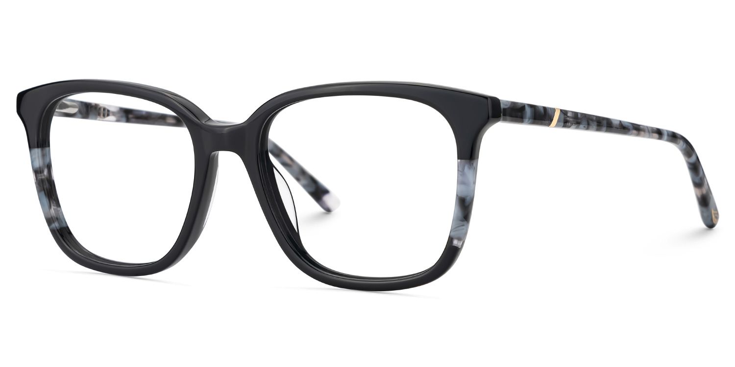 Finnley Acetate Black Frame Glasses with Square Shape | Zeelool3