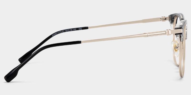 Oversized Browline Glasses With Black and Matte Gold Color4
