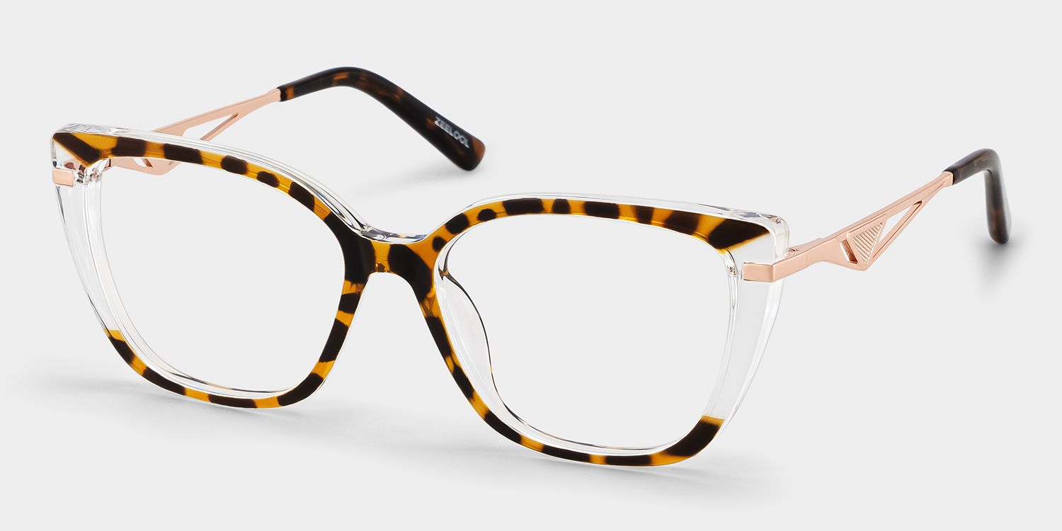 Margret Cat Eye Tortoise Mixed Frame Glasses | ZEELOOL