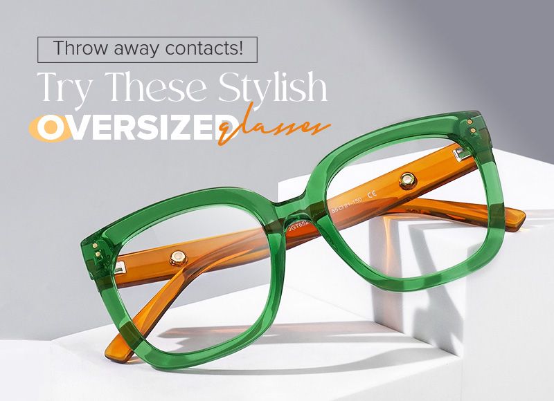Ebony Square Green Glasses