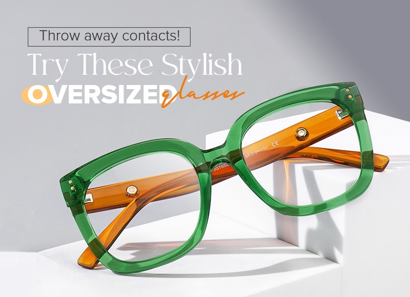 Ebony Square Green Glasses