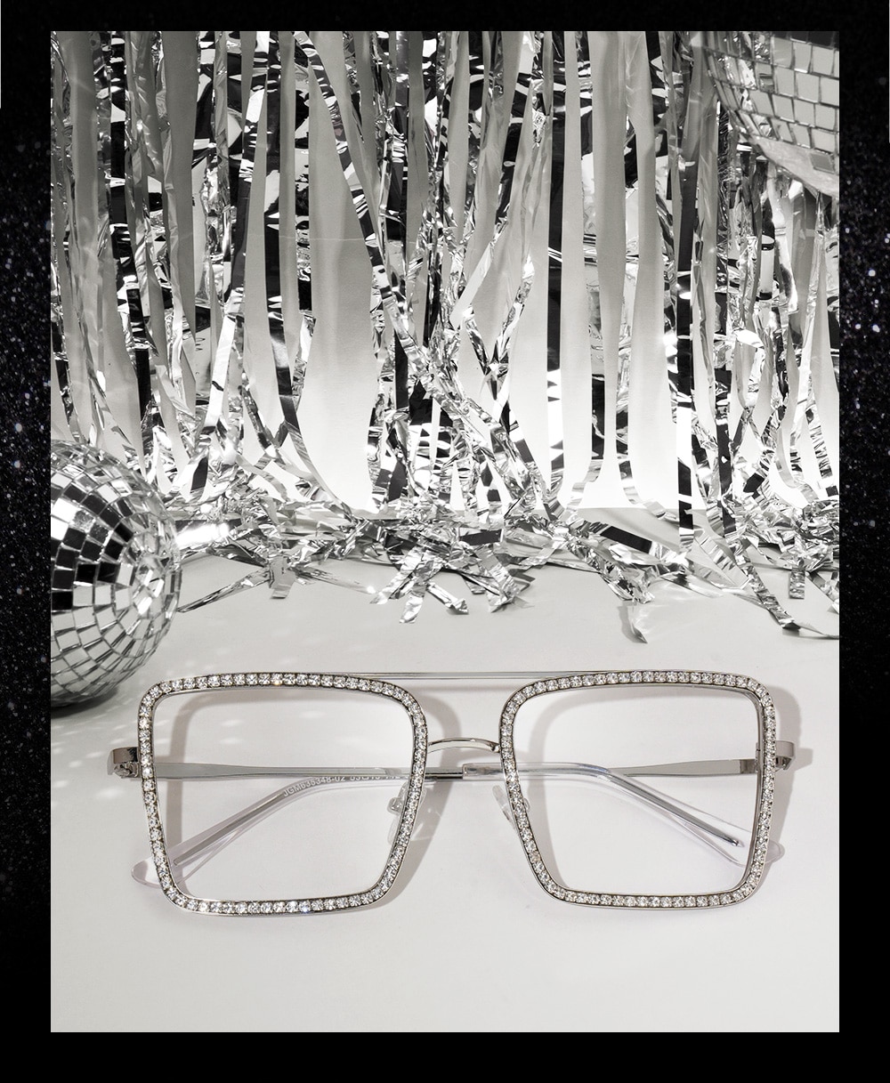 Diva Sparkle Silver Glitter Eyeglass frames and Glasses
