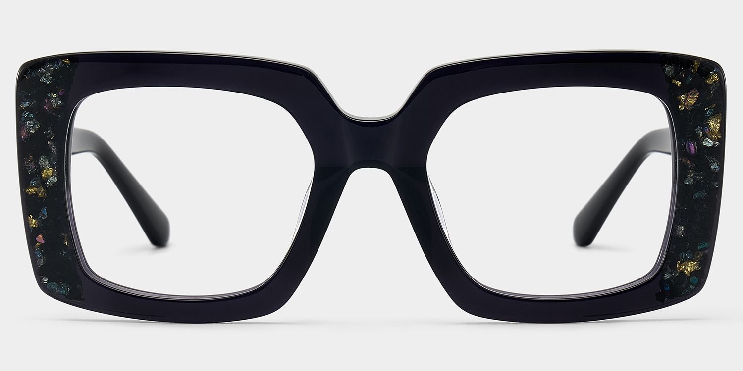 Sable Square Red Maroon Glitter Eyeglass Frames | ZEELOOL