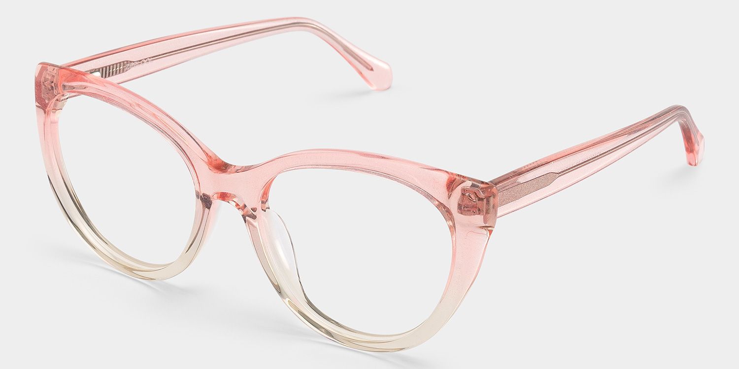 Kiera Light Pink Glitter Cat Eye Glasses Frames | ZEELOOL3