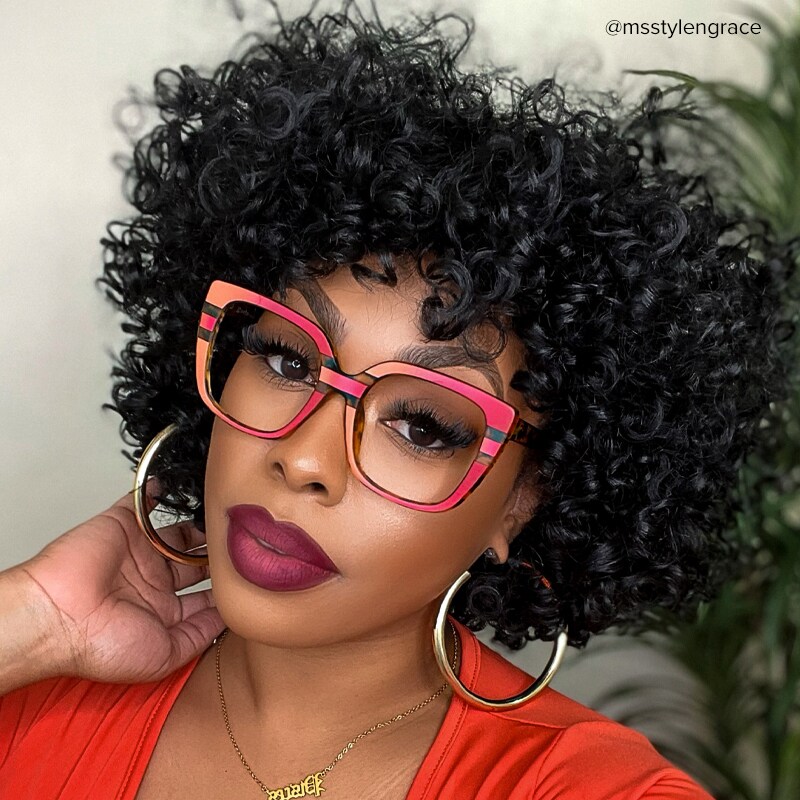 Brenda Square Red Glasses | Zeelool Glasses