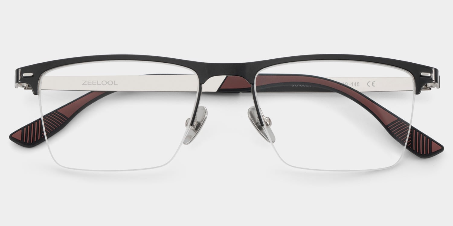 Browline Black Eyeglasses- Brock Titanium Frame Glasses