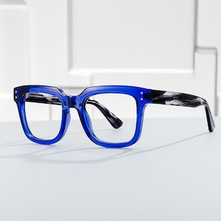 Liizbeett Square Blue Glasses0