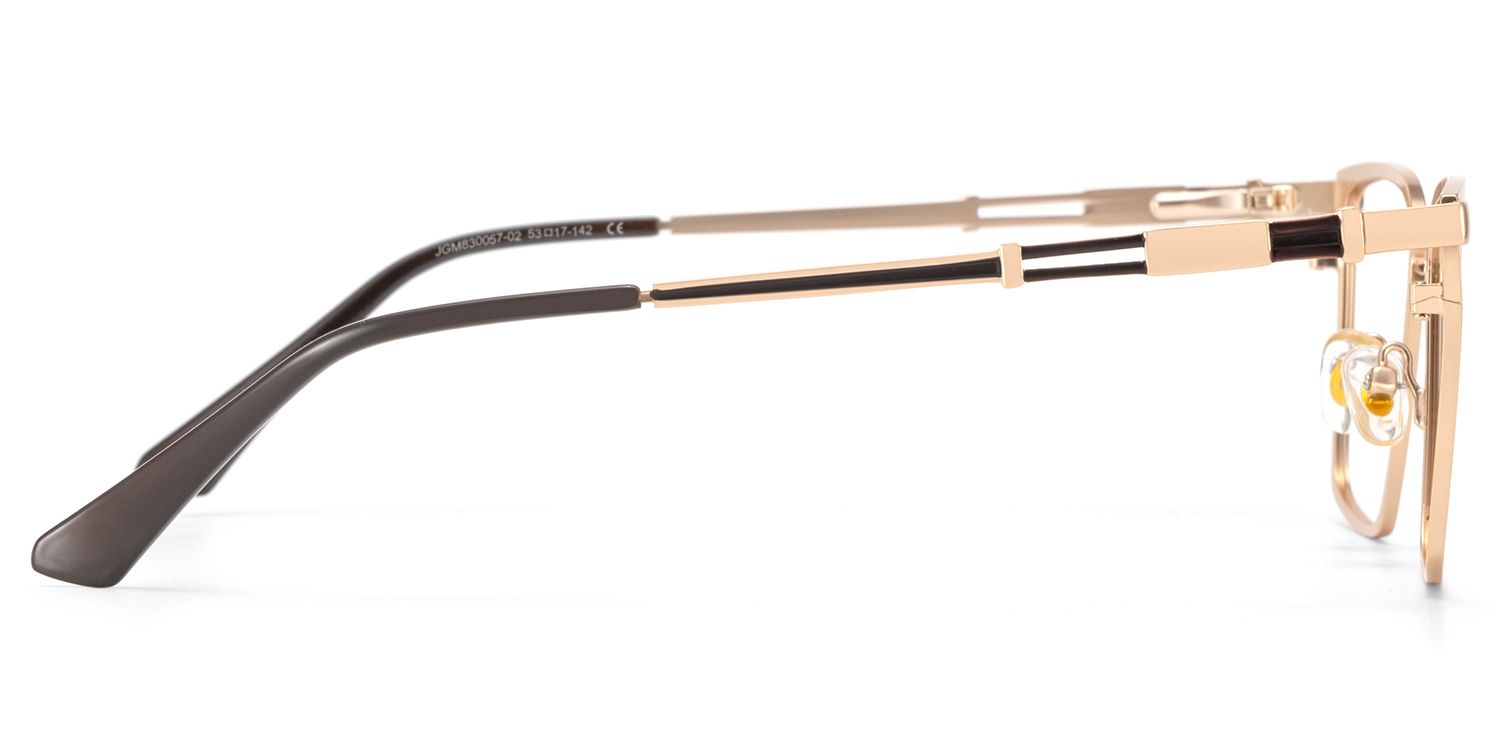 Finn Eyeglasses in Rectangle Gold Frame | Zeelool4