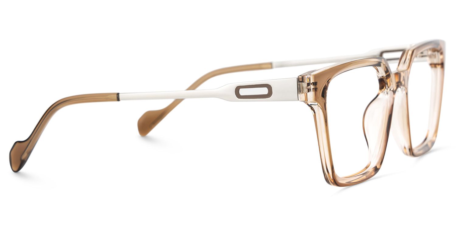 Mabel Eyeglasses in Square Beige Frame | Zeelool4