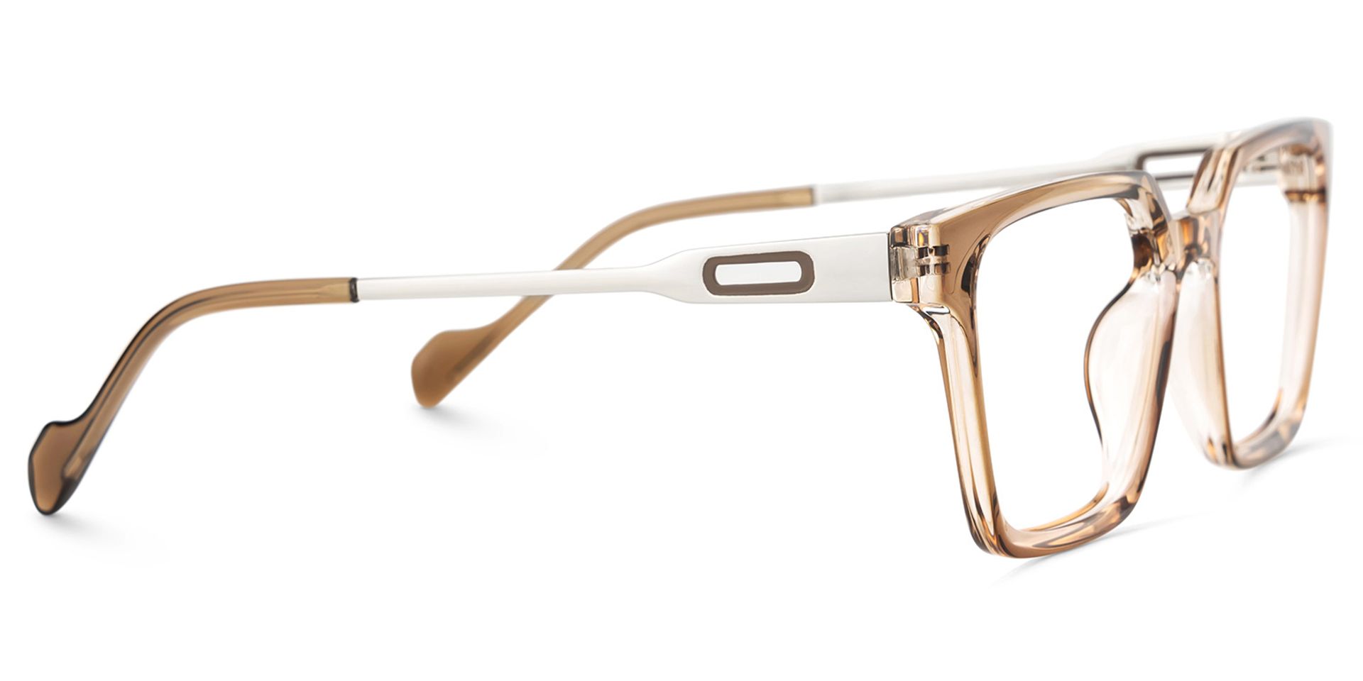 Mabel Eyeglasses in Square Beige Frame | Zeelool4