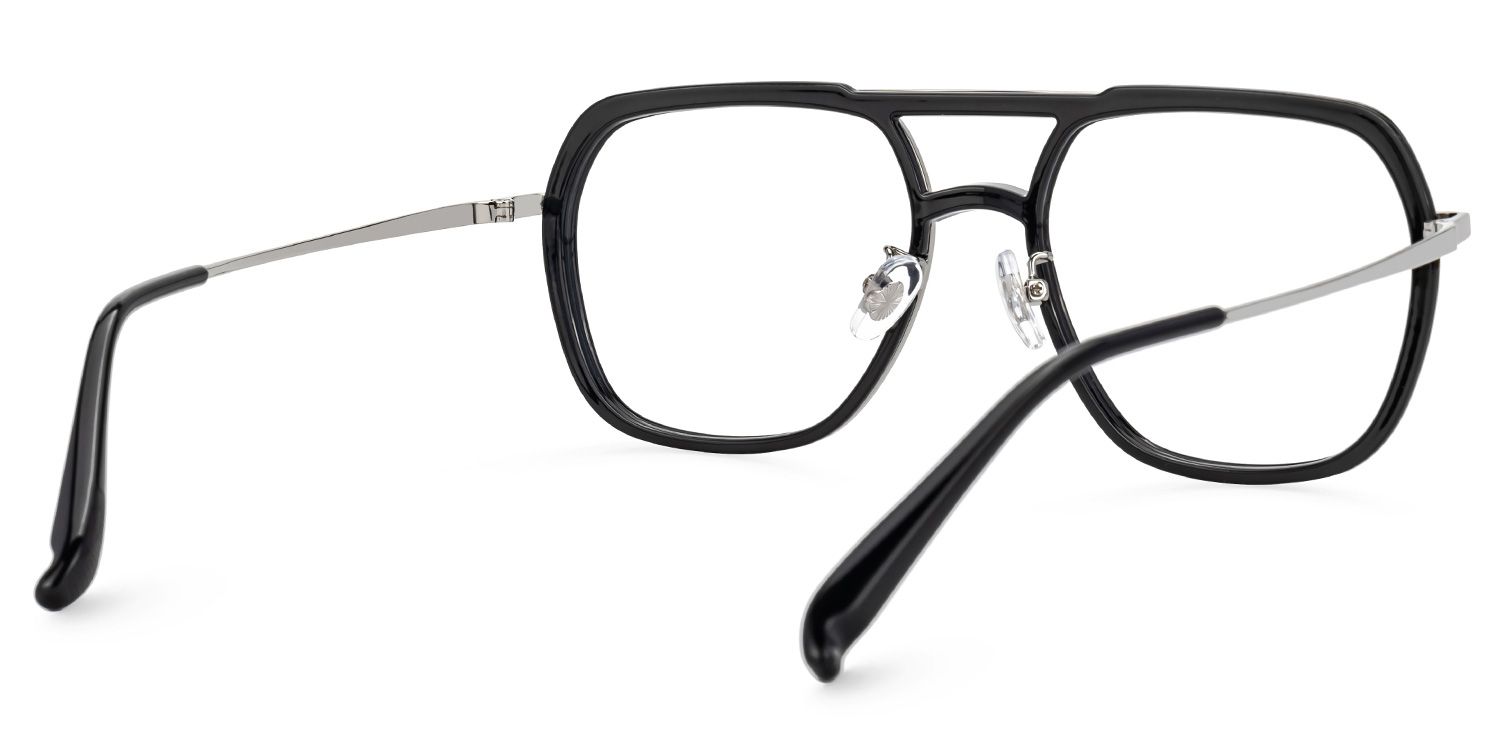 Black Vergie Aviator Frame Eyeglasses | Zeelool3