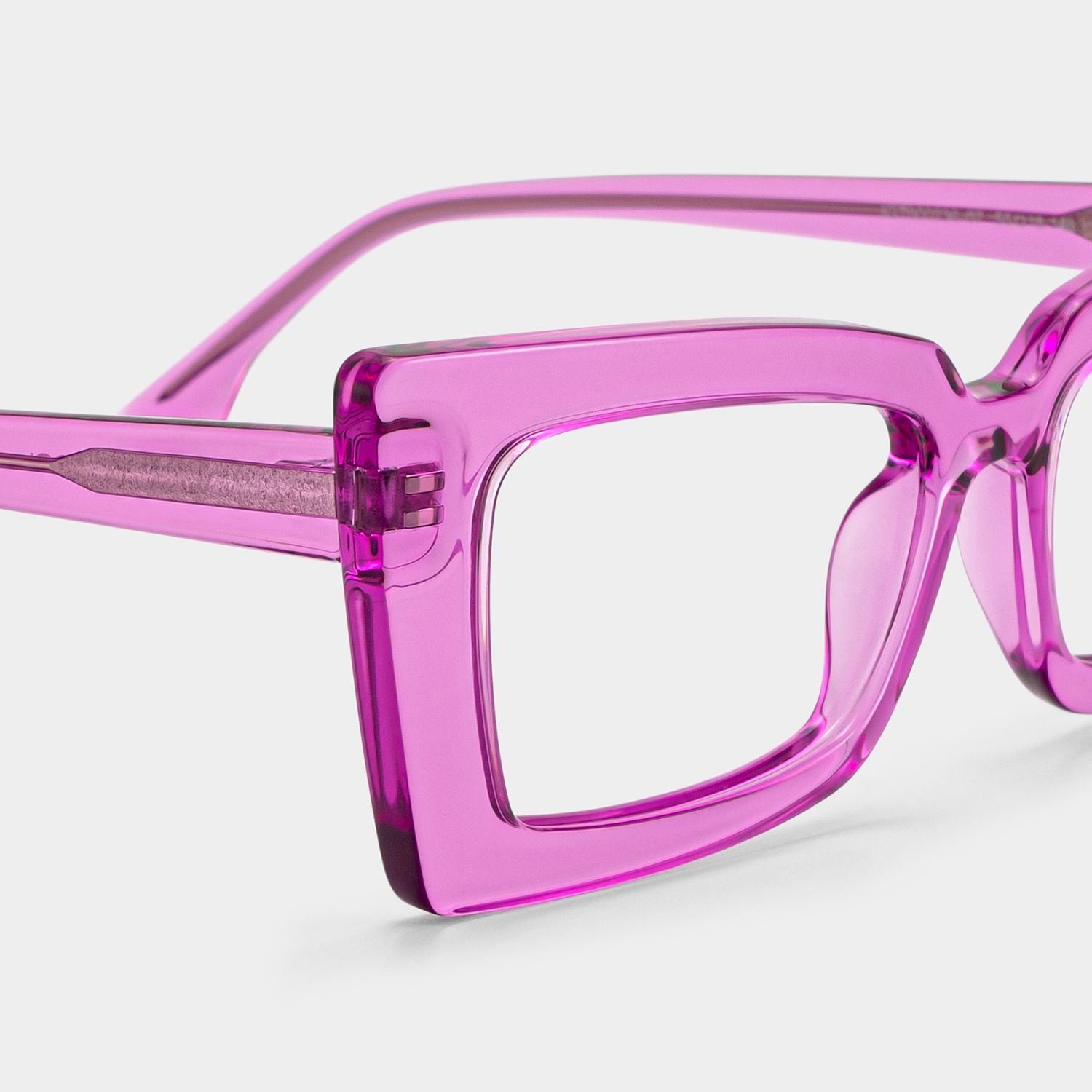Newell Rectangle Clear Pink Frame Eyeglasses for Women | ZEELOOL4