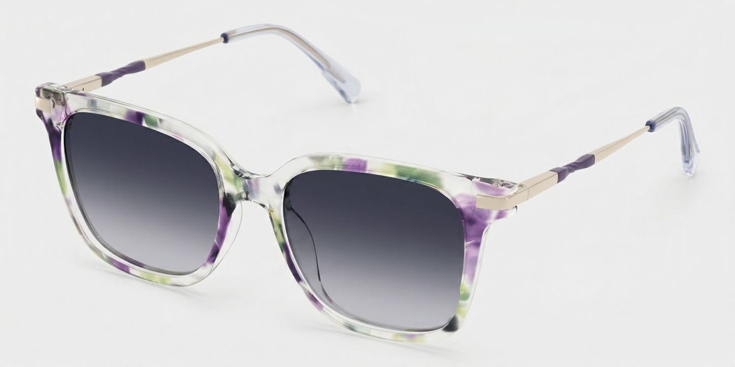 Jacqui Floral Square Polarized Sunglasses for Driving | ZEELOOL2