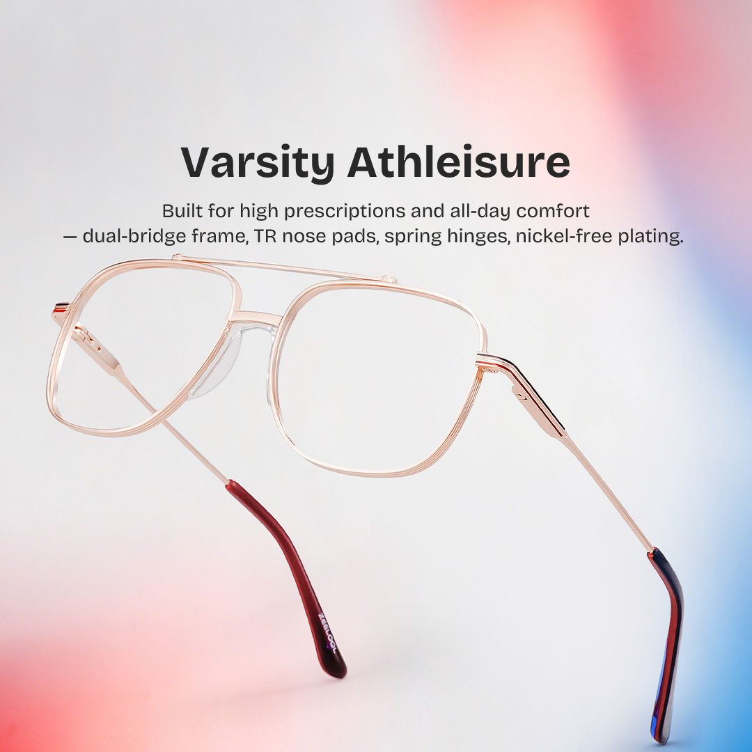 Poppy Gold Aviator Frame Glasses | Retro Athleisure0