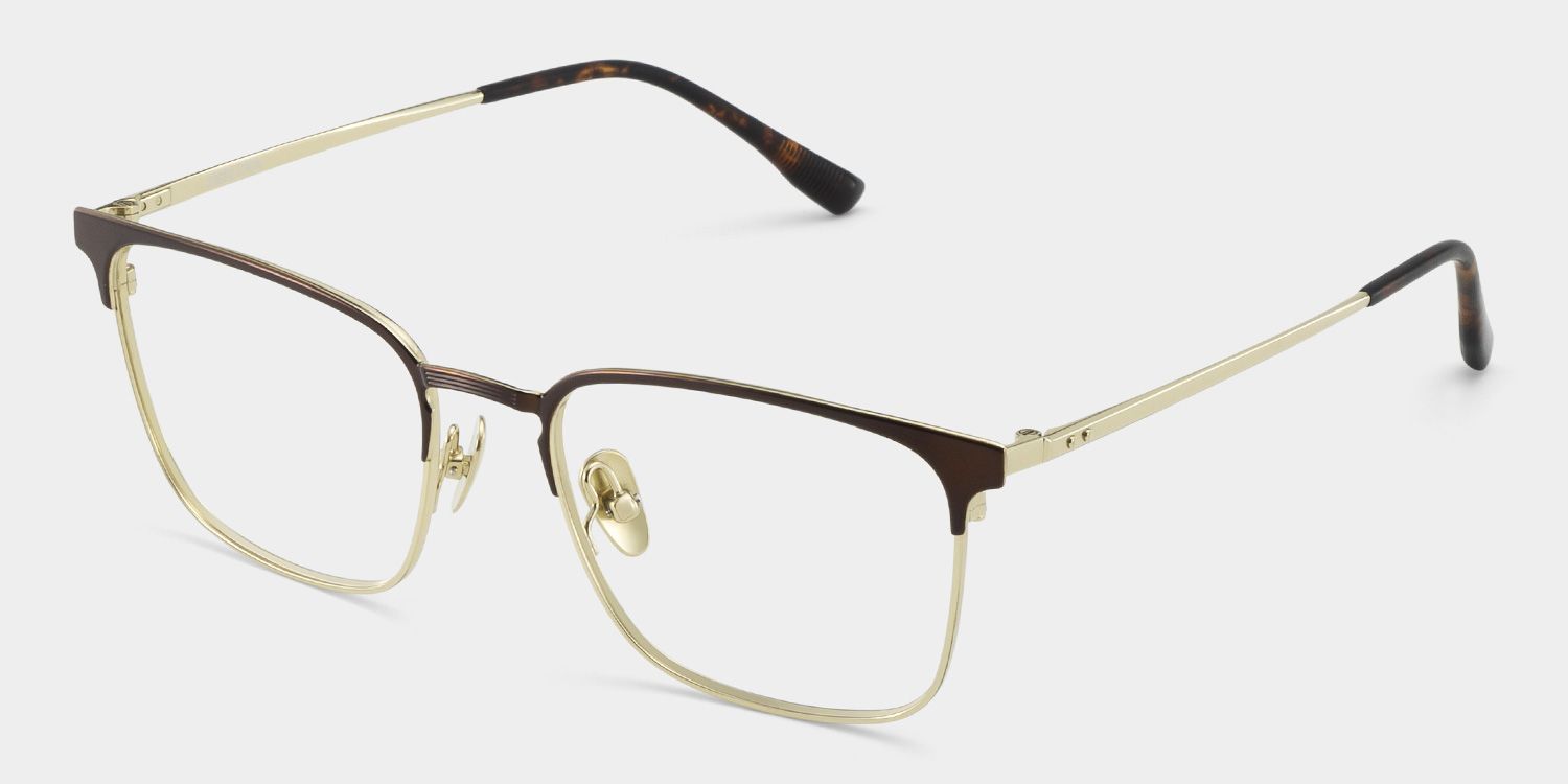 Browline Brown Eyeglasses- Cole Titanium Frame Glasses5