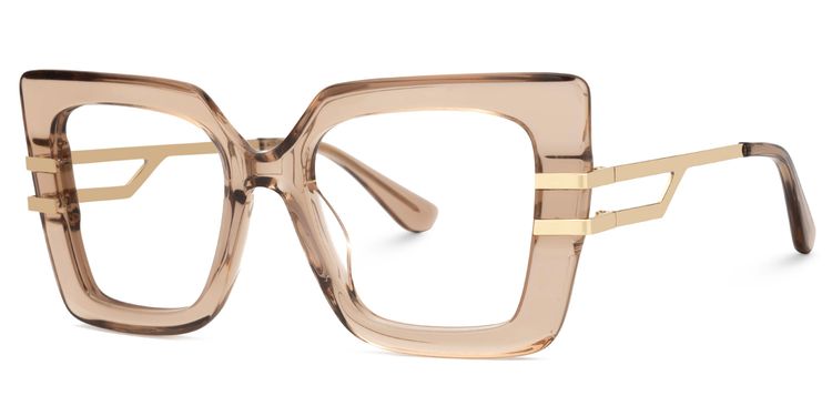 Poutine Square Beige Glasses