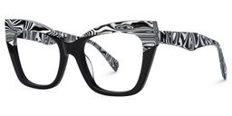 Conrad Cateye Black Cow Print Glasses1